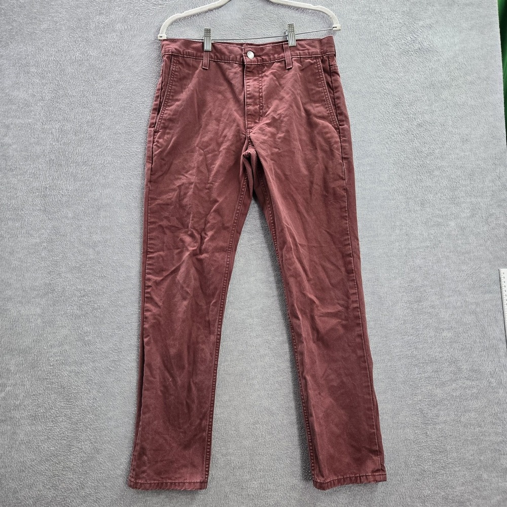 Levi's Men Pants 31X30 Red Tapered Cotton Mid Rise Pocket Adult‎ Casual